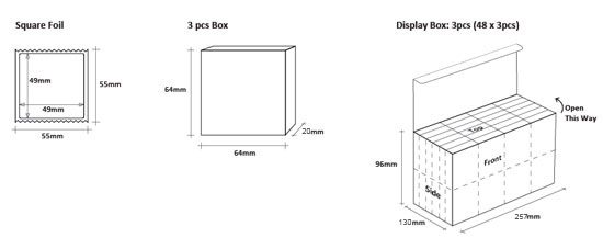 OEM Condom Packaging for 3 pcs Box